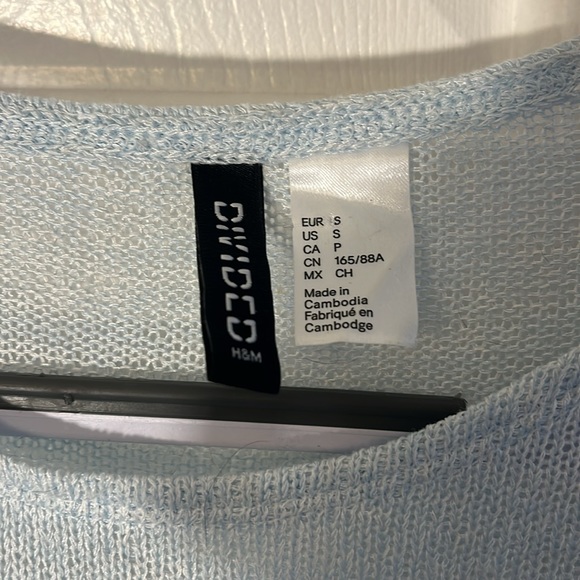 Pale Blue Long Sleeve with Lace Detail - Picture 3 of 4